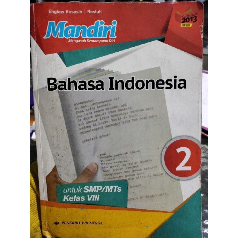 

BUKU MANDIRI BAHASA INDONESIA KELAS 2 SMP/VIII || Penerbit Erlangga Kurikulum 2013 Revisi || [cek deskripsi produk untuk info lebih lanjut]