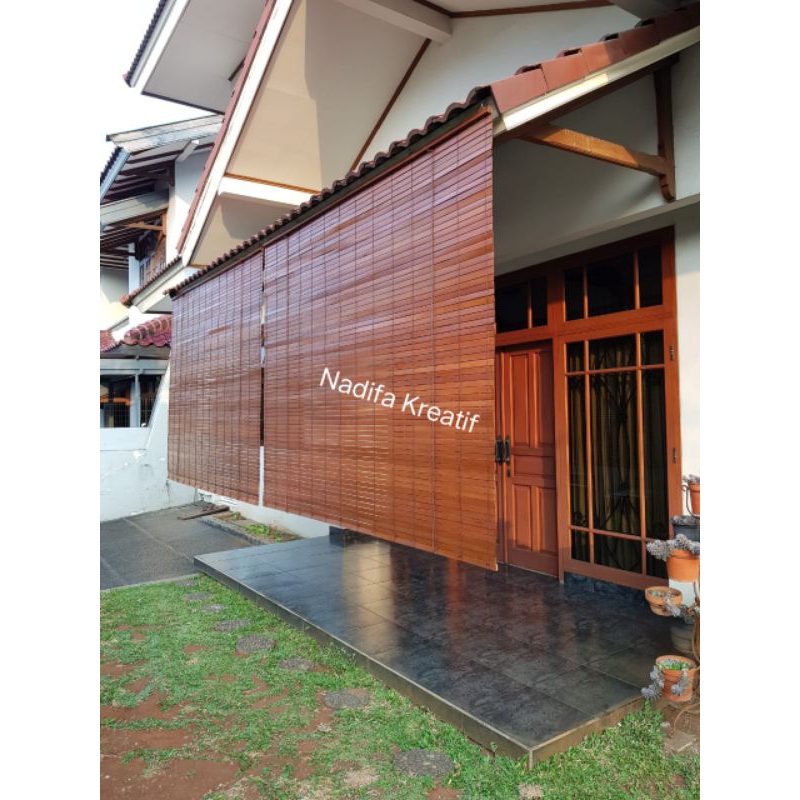Tirai kayu / krey kayu outdoor/ krei kayu / kirai kayu / kerai kayu / gorden / kerei kayu  2mX2m