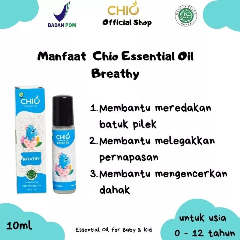 CHIO Biru Breathy Batuk pilek hidung tersumbat / obat oles bayi cessa /essential oil bayi chio