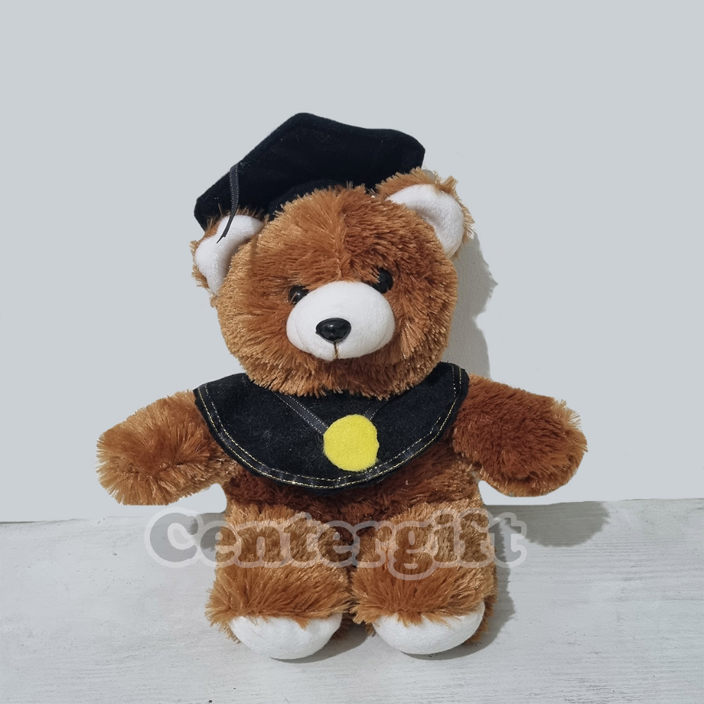 Boneka Wisuda Teddy Bear Toga Boneka Teddy Bear Bucket 35CM Bahan Bulu Lembut