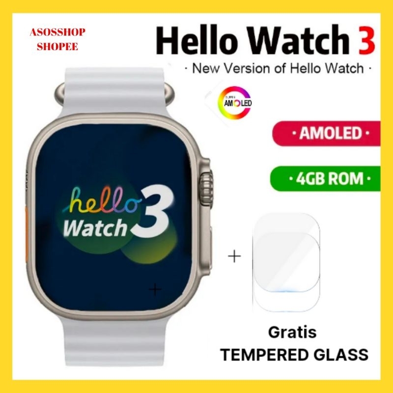 HELLO WATCH 3 ULTRA AMOLED 4GB ALWAYS ON DISPLAY ORIGINAL