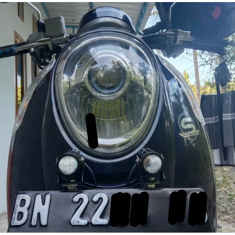 Headlamp Lampu Sorot Sepeda Motor Led Lampu Tembak Laser Led Mini 2 Warna - Lampu Tembak Sorot Foglamp Mini Laser Super Terang semua motor bisa pakai