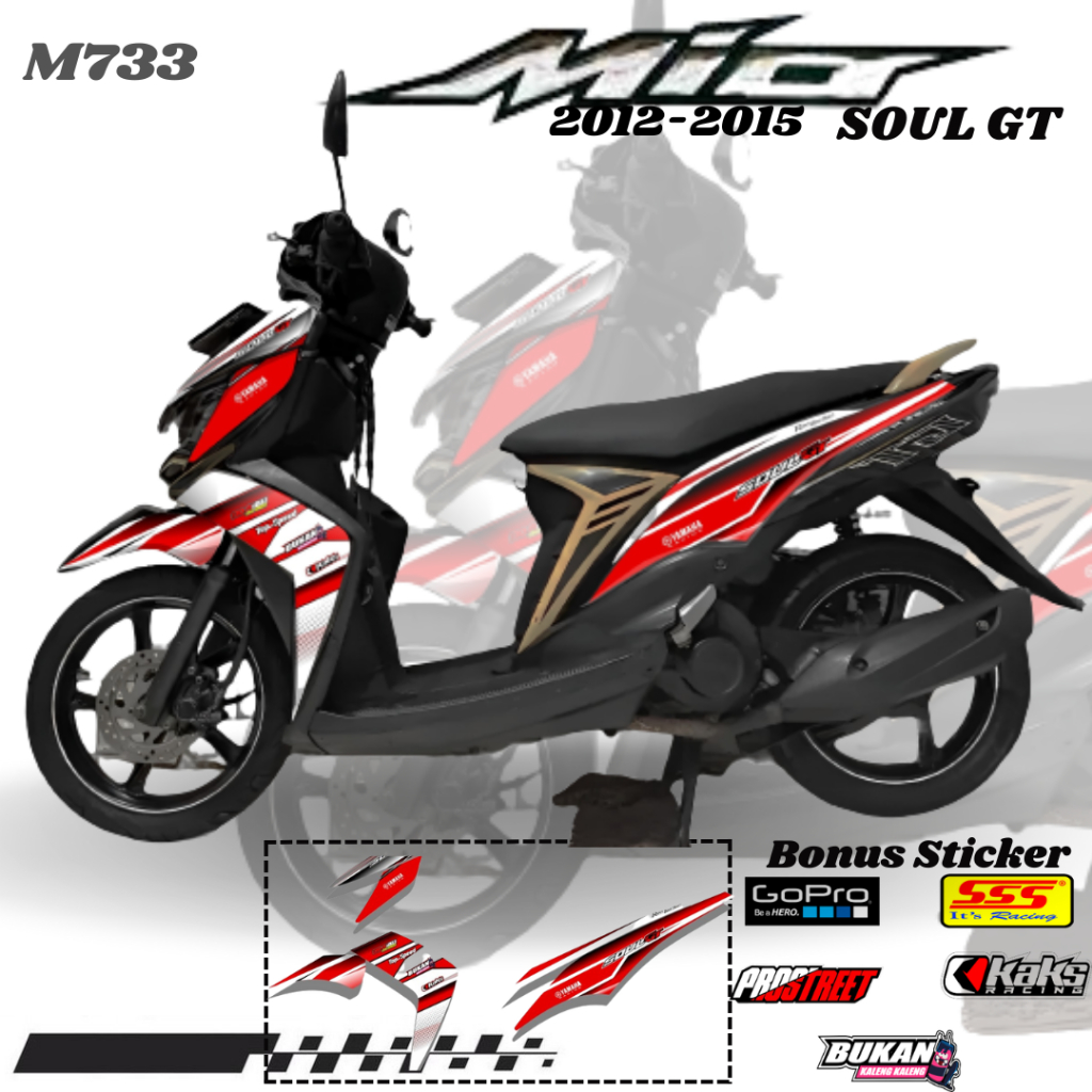 Lis Stiker Striping Yamaha Mio Soul GT M733 List Sticker Aksesoris Variasi Modifikasi Semi Full Body