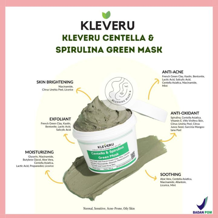 Kleveru Centella And Spirulina Green Mask 120 Gr120 gr