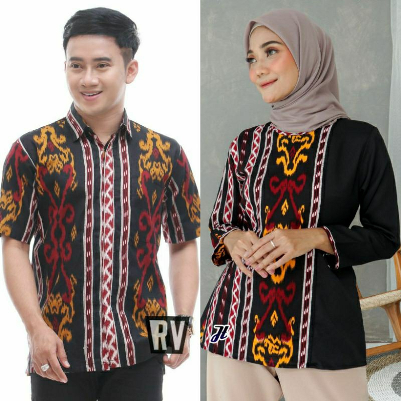 Batik Couple Atasan Kombinasi Modern New Realpict / Kain Katun Halus / Gamis / Kemeja/ Batik Pria Wa