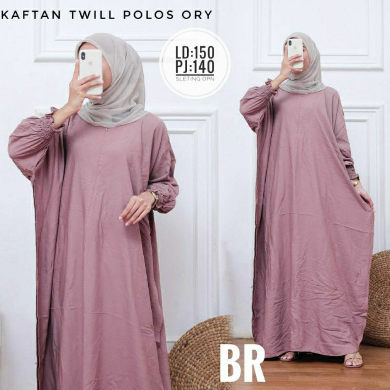 Kaftan Polos Bahan Twill Batik Dealisa