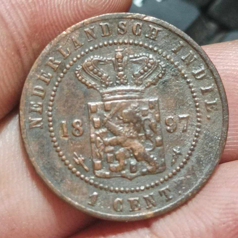 A2250 Koin Kuno Ned Indie 1 Cent tahun 1857 Jaman belanda Real Pic