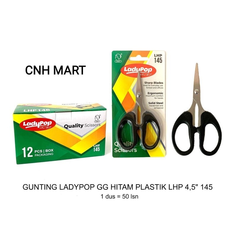 

Gunting Kecil Lady Pop Gagang Hitam LHP 4.5" -145 / Gunting Milton Smi 145