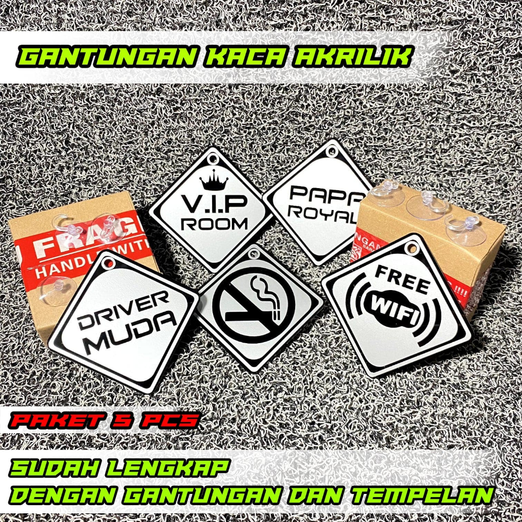 GANTUNGAN KACA MOBIL AKRILIK HIASAN KACA MOBIL TEMPELAN