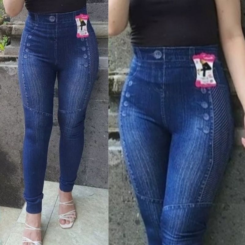 Jeans Legging Hw Wanita Premium Import Jegging Denim Terbaru