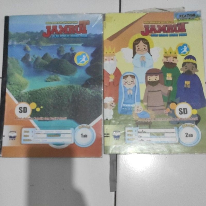 Buku second bekas ada coretan pensil LKS agama Katolik Jamrut kelas 1AB dan 2AB SD penerbit CV Yoga 