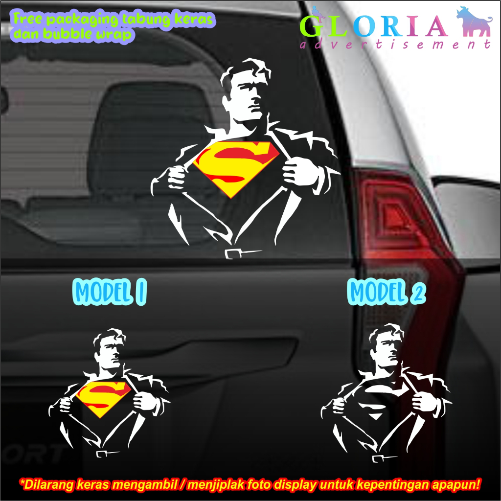 STIKER CUTTING SUPERMAN KACA MOBIL