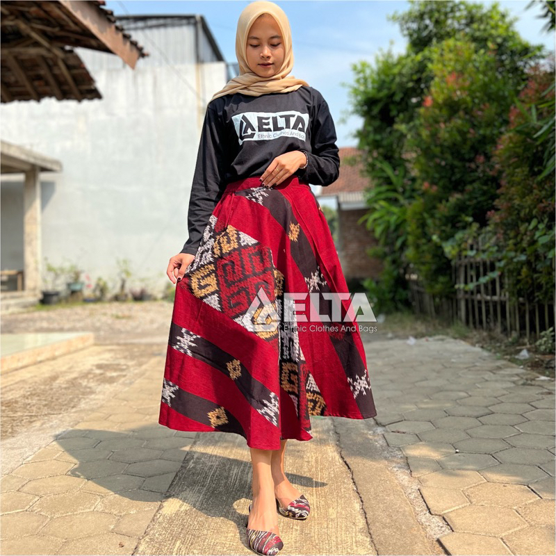 Bawahan rok full tenun rok klok rok payung