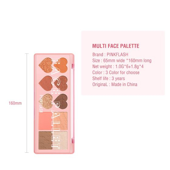 PINKFLASH Multiple Face Palette 4 in 1 Eyeshadow &amp; Blush &amp; Highlighter &amp; Contour