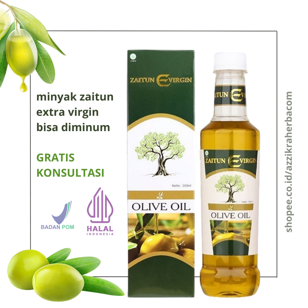 

E Minyak Zaitun Asli Virgin Extra Virgin Olive Oil 100% Untuk Diminum 350ml