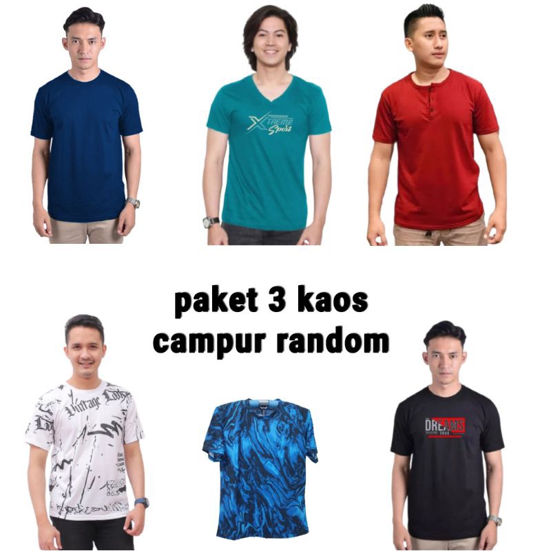 ISI 3 PCS KAOS DEWASA BANYAK MODEL MODEL BARU / GROSIR KAOS 3 PCS RANDOM / BAJU DEWASA HARGA GROSIR MURAH / GROSIR KAOS PRIA / KAOS PRIA DEWASA