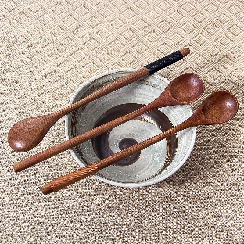 sendok kayu panjang 20cm / sendok kayu korea / sendok kayu jepang