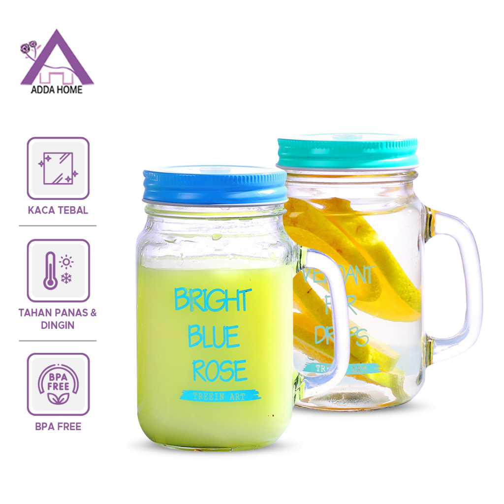 Cangkir Gelas Kaca Motif Kata MMS Glass Mug Drinking Jar