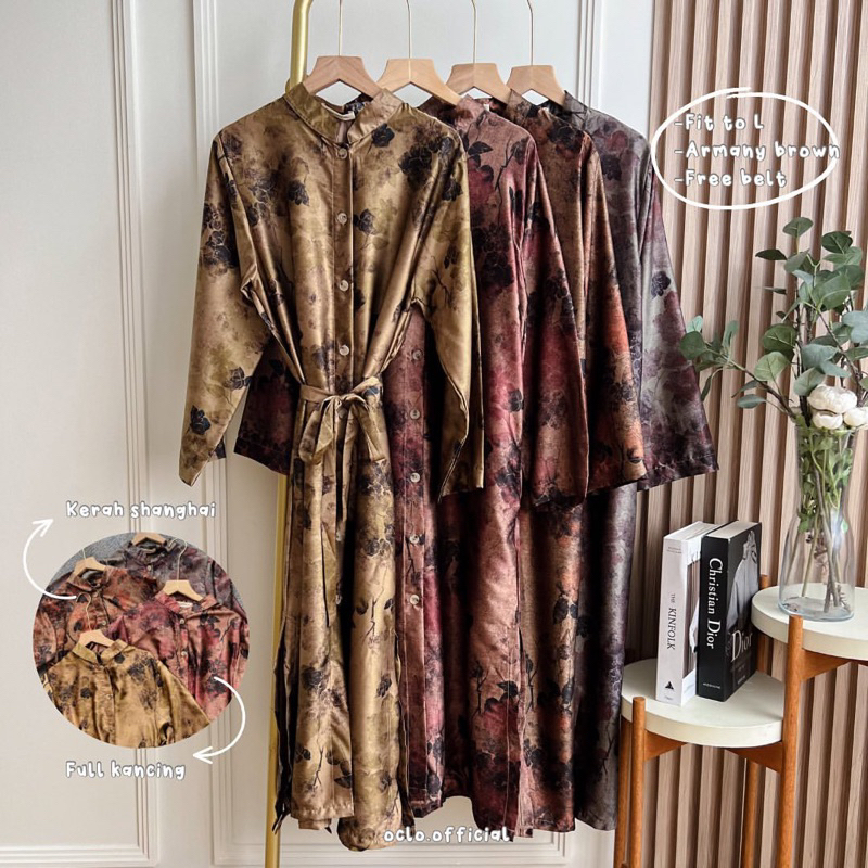 Chasavia Midi Dress by Oclo | Tunik wanita armani silk