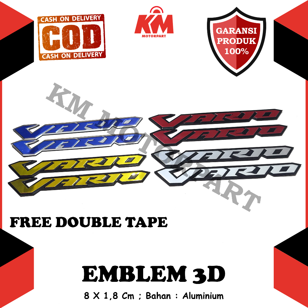 Emblem Vario Sticker Custom 2Pcs 3D Timbul Honda