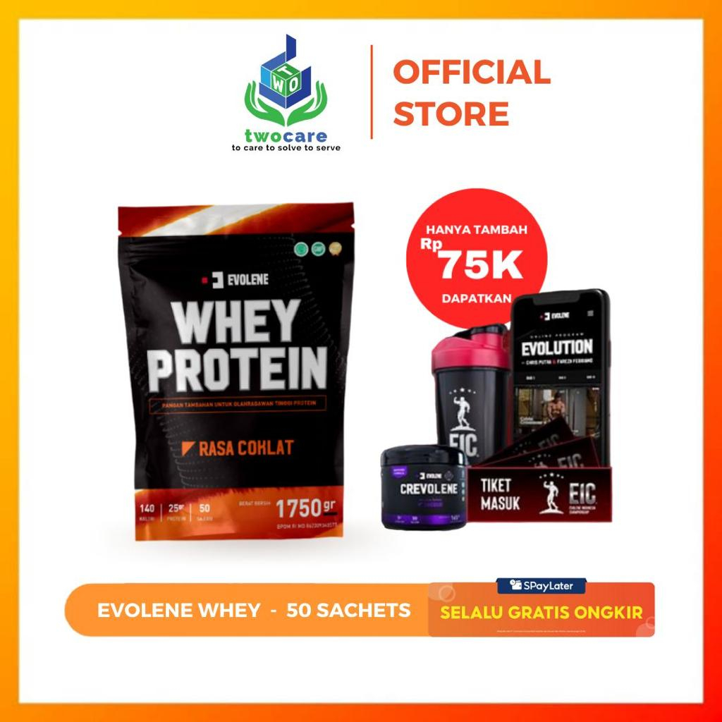 Evolene Whey Protein 50 sachets 1,9 kg/ Evo Whey BPOM dan Halal