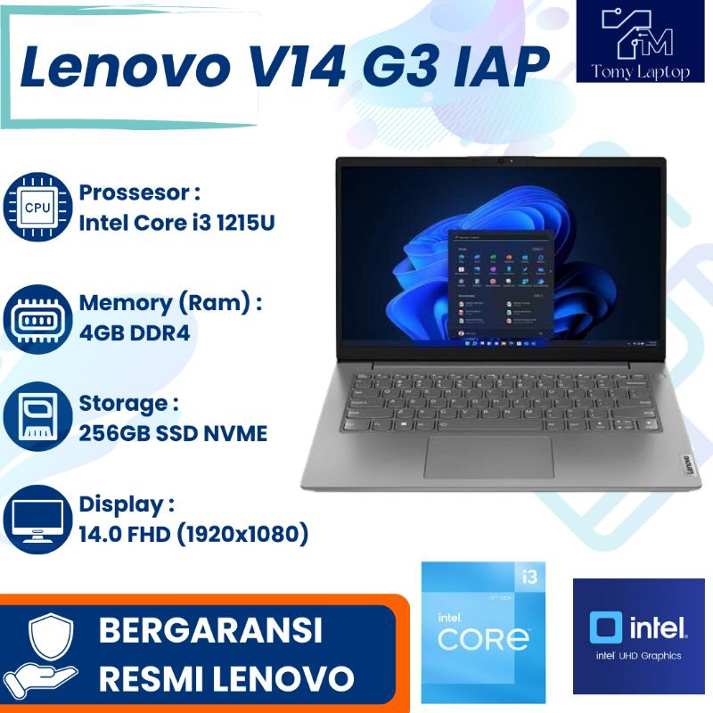 LAPTOP LENOVO V14 G3 IAP CORE I3 1215U RAM4GB SSD256GB /LAPTOP LENOVO TERBARU/LAPTOP PROMO