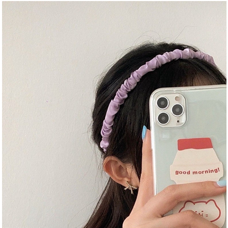 BANDO SCRUNCHIE SATIN KOREA SERUT HEADBAND BANDANA POLOS WANITA BANDO KAIN SCRUNCHIE FASHION | FADHILAH SHOP BJB