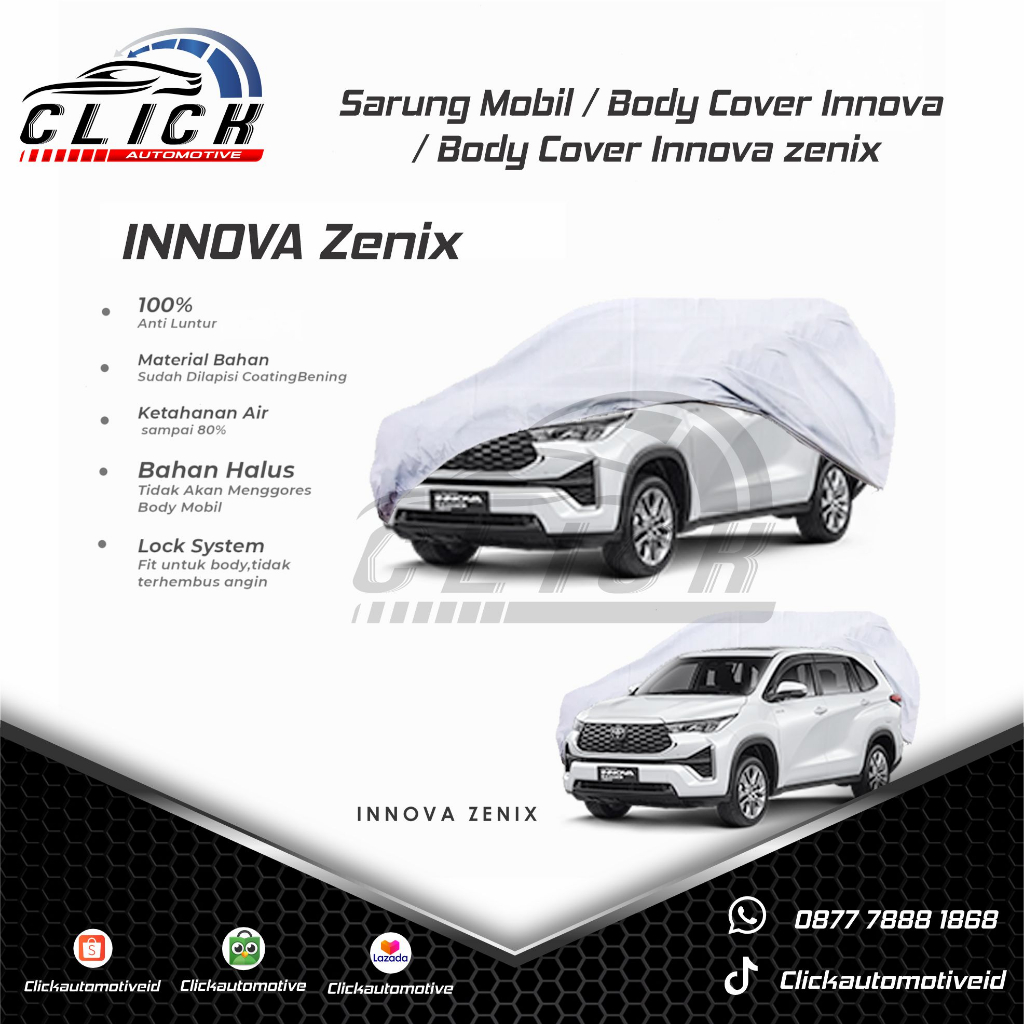 Body Cover Mobil Innova Zenix Hybrid  / Sarung Mobil All New Innova Zenix