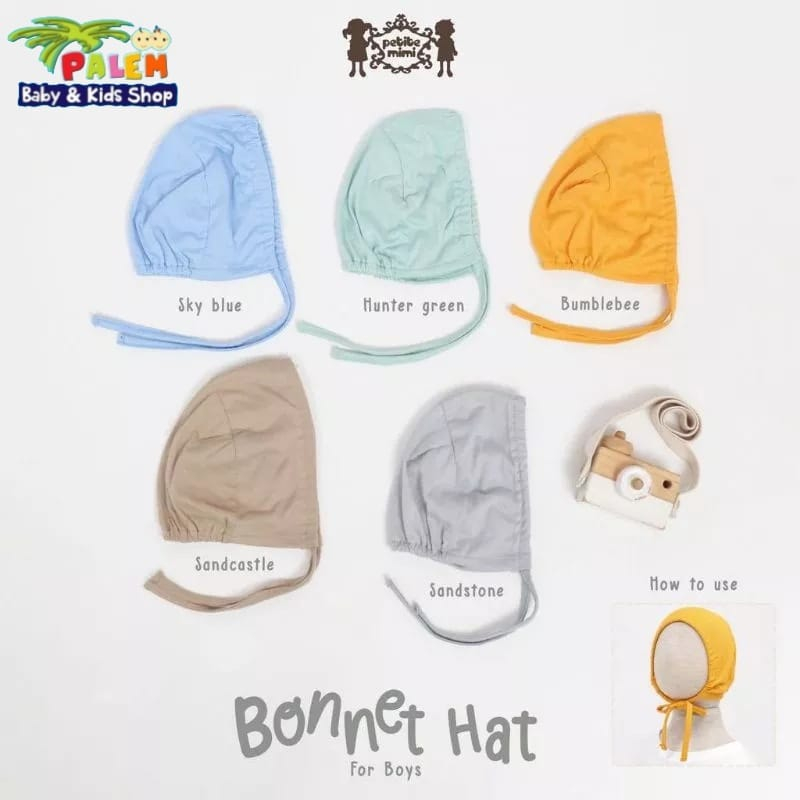 Petite Mimi Bonnet Hat Baby Boy 0-9 bulan