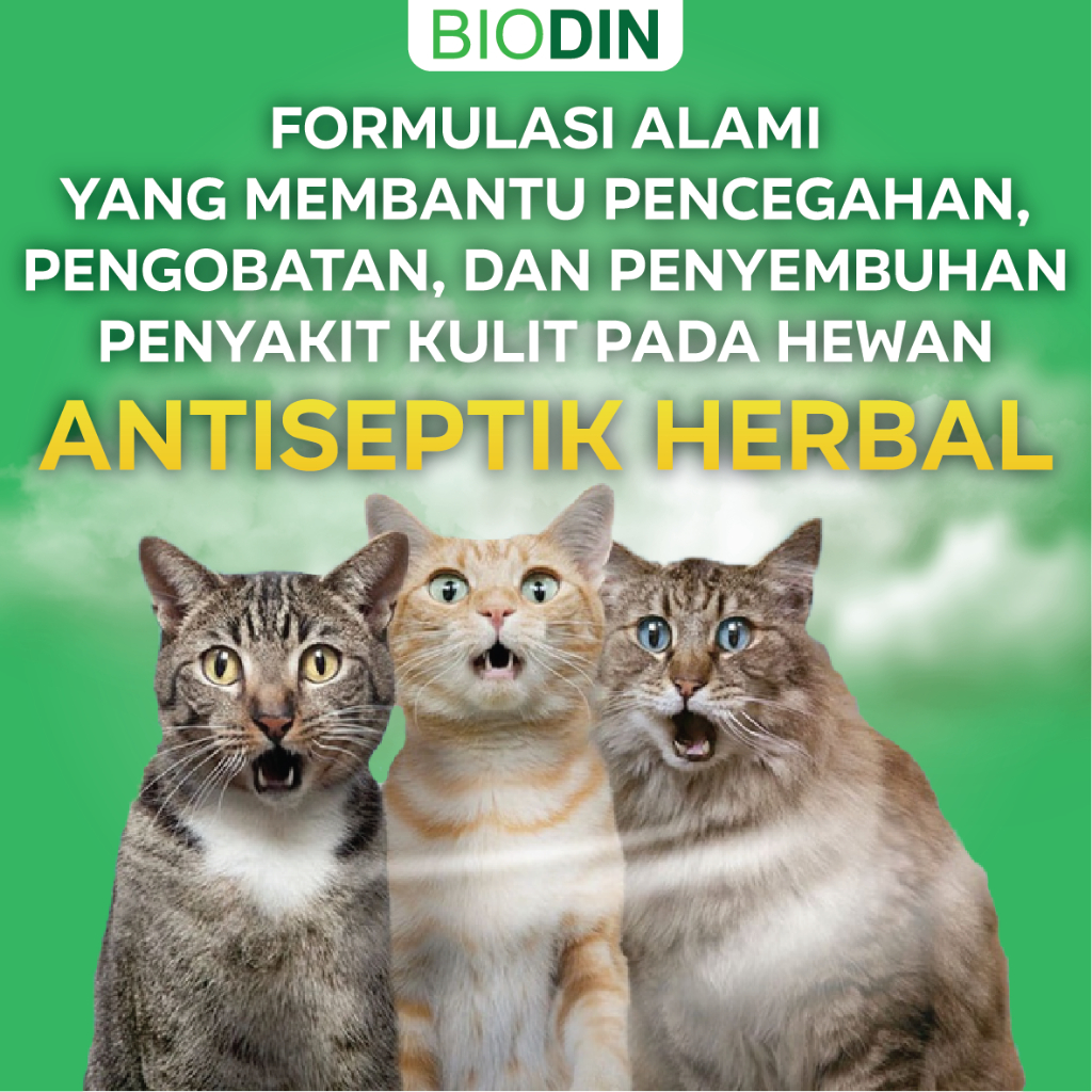 Artavela45 Obat Scabies/Jamur Kucing Kelinci Anjing Biodin Antiseptik Herbal Paling Ampuh Biodin