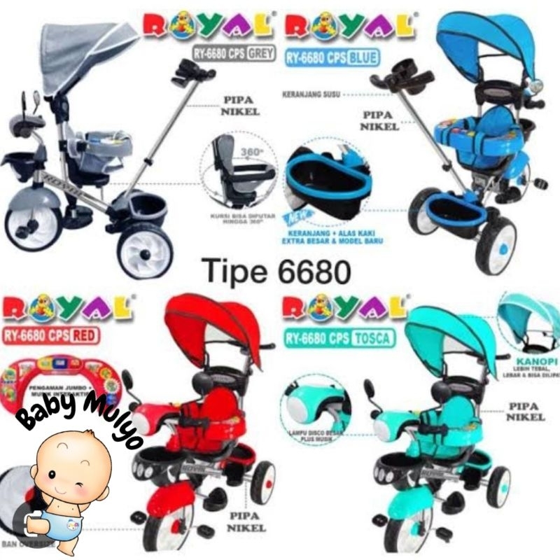 SEPEDA RODA TIGA ROYAL TIPE 1082//ROYAL TIPE 6580//ROYAL TIPE GAJAH