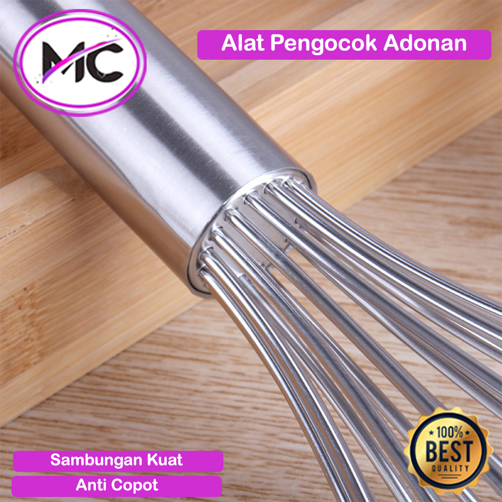 Alat Pengocok Telur Manual Bahan Stainless Steel Food Grade Pengaduk Adonan Kue Whisker Manual Serbaguna