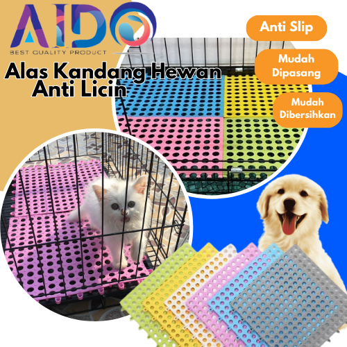 Aido Alas Kandang Hewan Anti Slip Alas Kandang Anjing Kucing Kelinci Alas Kandang PVC Keset Lantai Anti Slip