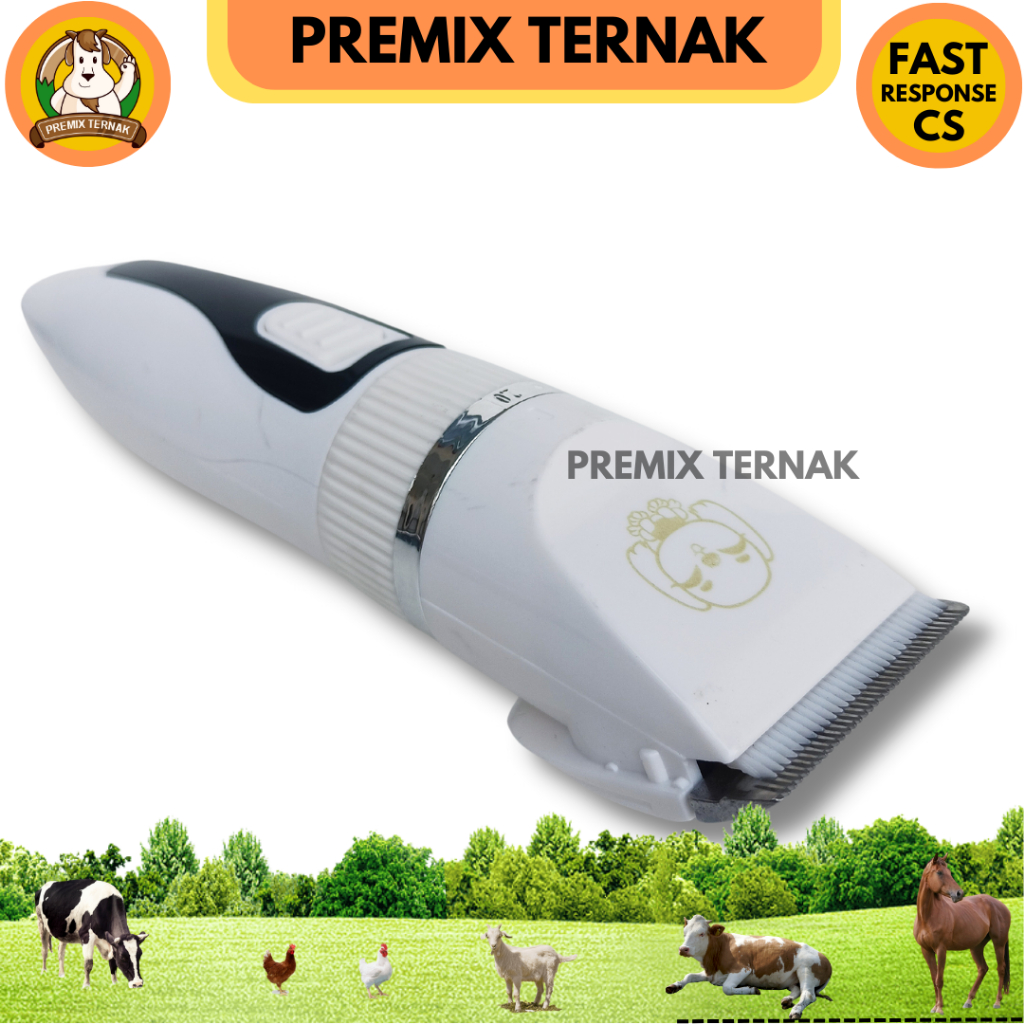 ALAT CUKUR CLIPPER PUTIH BATERAI - Alat Cukur Hewan Anjing Kucing Kambing Domba