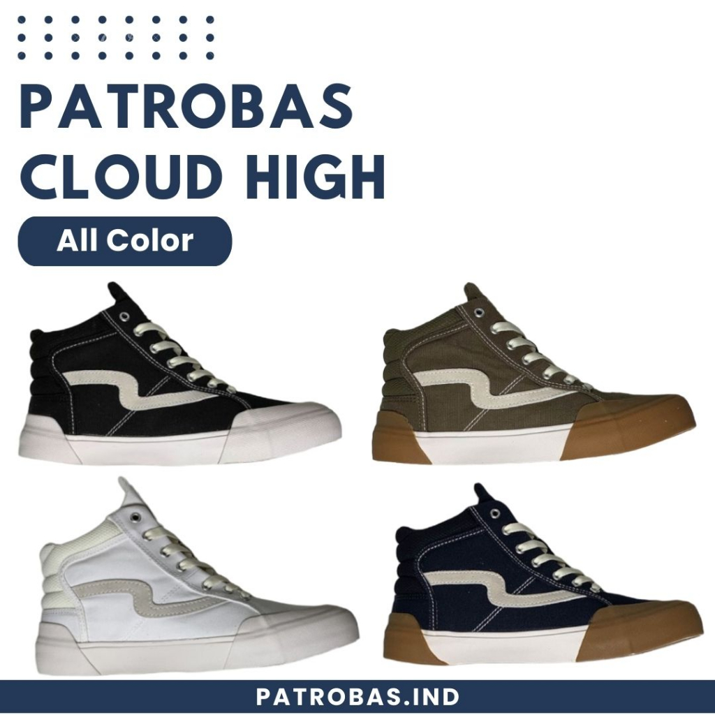 PATROBAS CLOUD HIGH BLACK OLIVE NAVY OFF WHITE ORIGINAL SEPATU PATROBAS PETROBAS PATROBASS