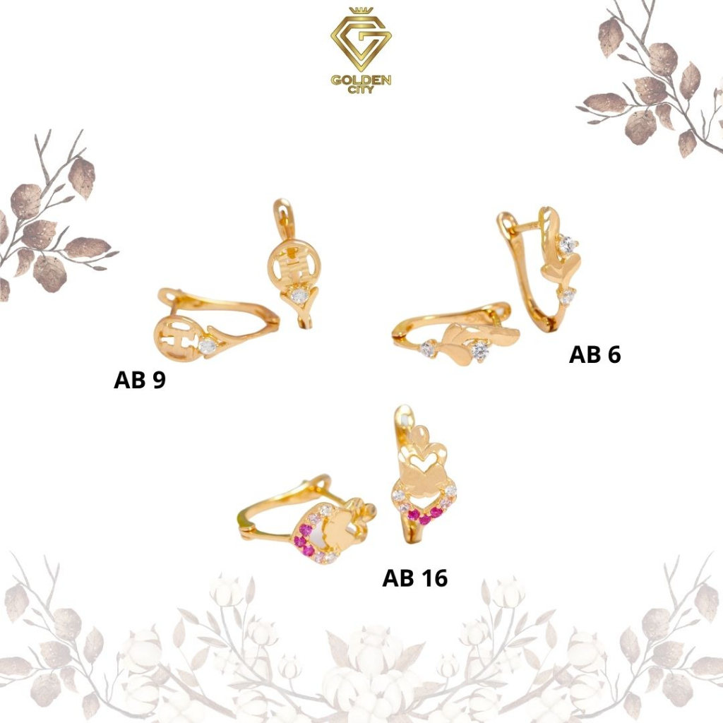 Anting emas model jepit kadar 375(8k)anting wanita 1,5 gram anting jepit
