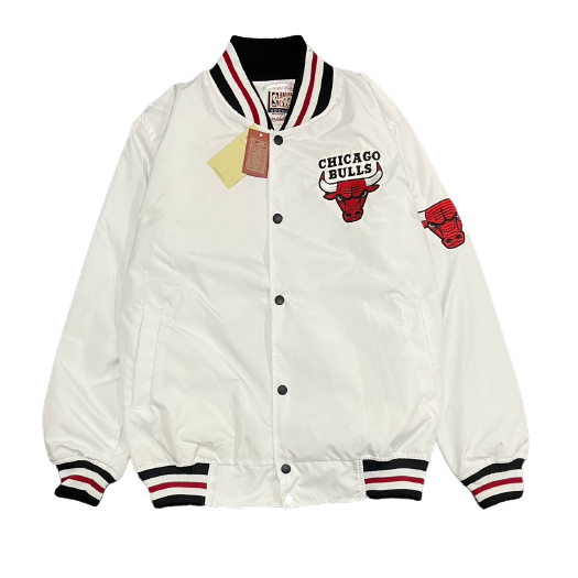 VARSITY JAKET BULLS BORDIR - VARISTY BULLS MOCCA BASEBALL PRIA PREMIUM