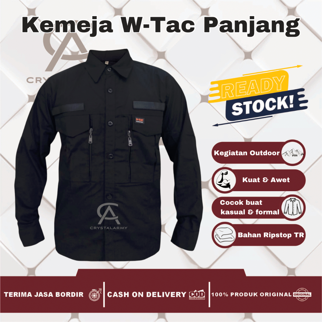 kemeja Tactical W-TAC tangan Panjang/Baju Tactical/kemeja Lapangan PDL