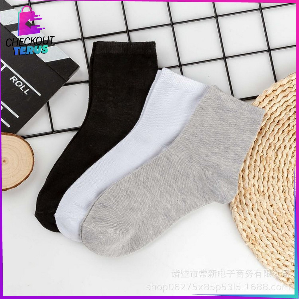 CT P251 Kaos Kaki Sport Socks Motif Polos Pria Wanita Panjang Diatas Mata Kaki Office Kantoran Kaos Kaki Panjang OlahRaga Fashion