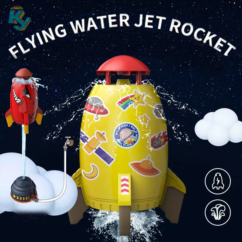 Mainan Roket Air water Rocket Jet Sprinkler Roket Berputar Percikan Terbang Bermain Mainan Air Musim Panas Outdoor Peluncur Bertenaga Air Mainan Mandi