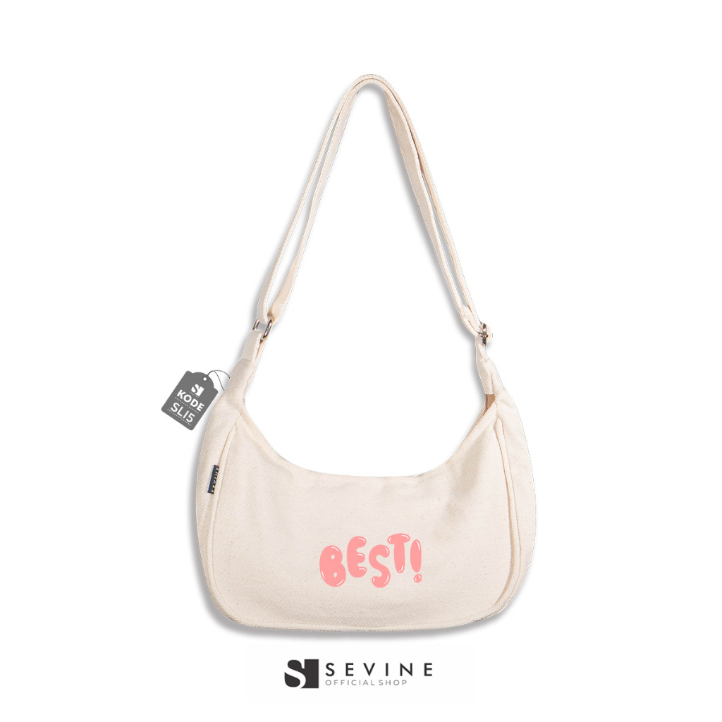 Sevine Luna Sling Bag Tas Selempang Wanita Tas Wanita Kanvas Resleting Shoulder Bag Hand Bag - SLI