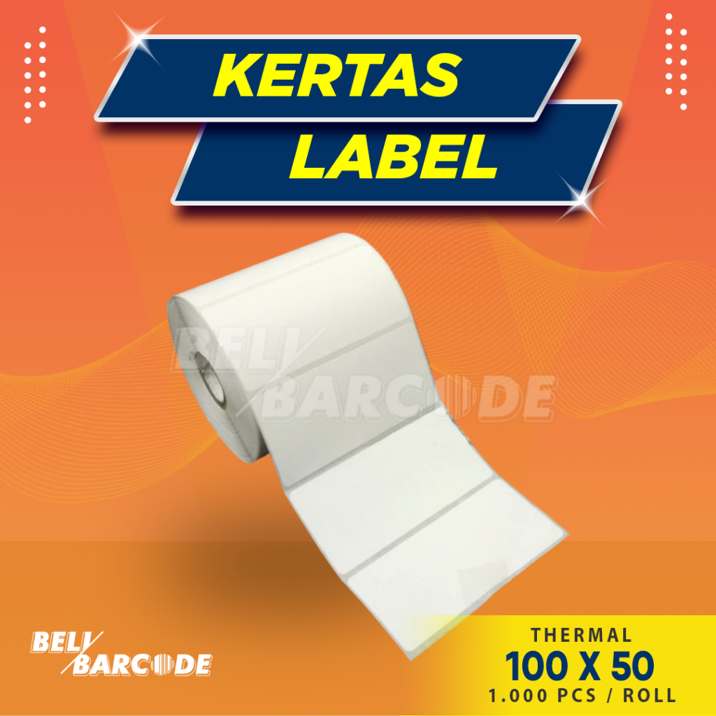 Stiker Label Thermal 100 x 50 mm 1 Line isi 1000 Pcs Cetak Resi