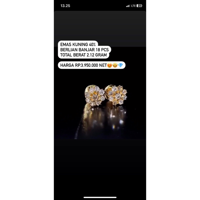 anting emas berlian banjar