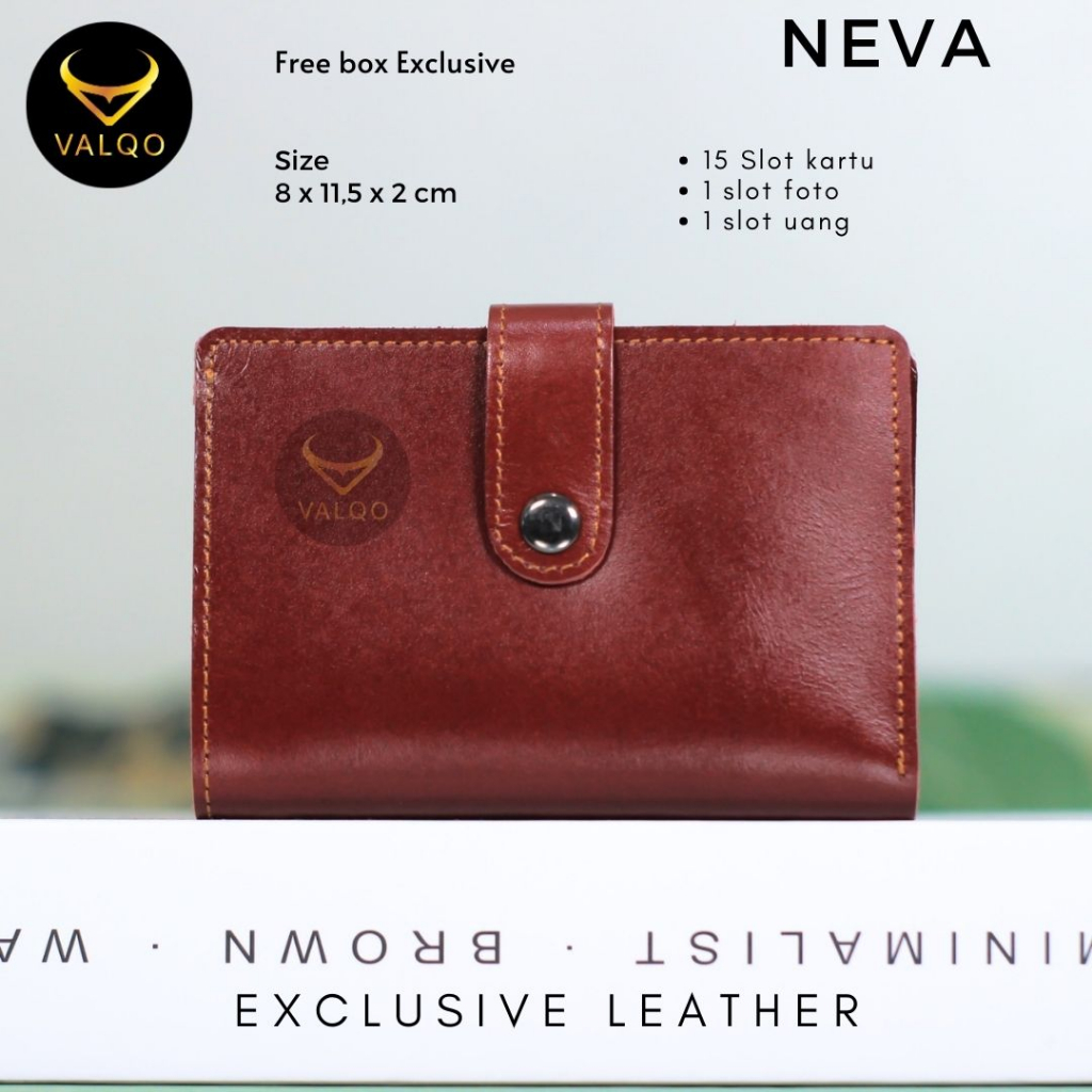 [VALQO] NEVA Dompet kartu Kulit sapi Dompet Kecil Dompet Wanita Dompet Pria Dompet Kartu Nama ID Card Holder