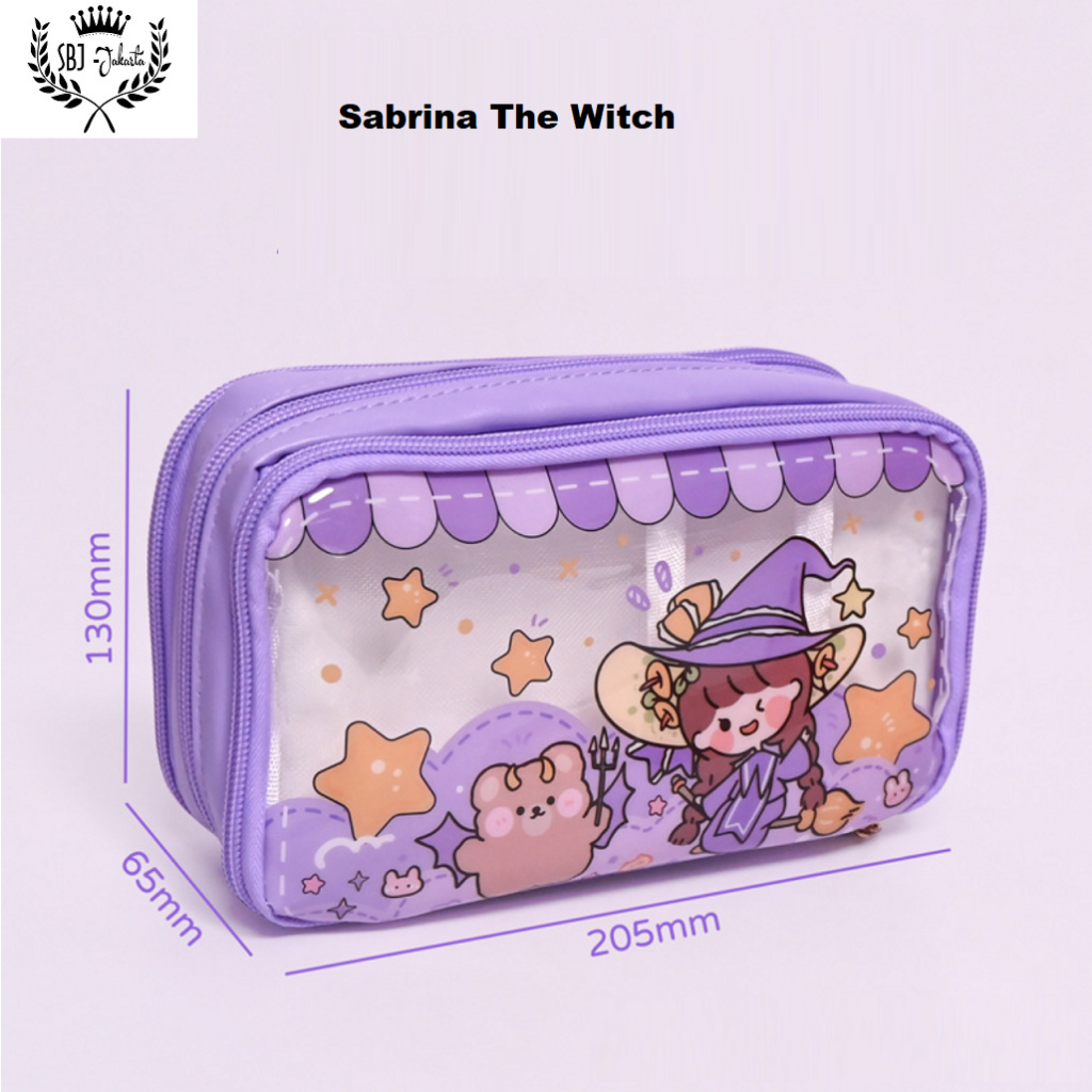 Tempat pensil Kotak Pensil cewek 3 LAPIS waterproof Sabrina Series