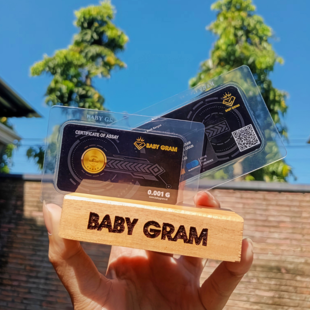 BABY GOLD Logam Mulia Emas Mini Asli 24 Karat MICRO GRAM 0,001 Gram Bersertifikat