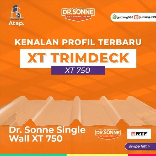 Atap Transparan / Dr. Sonne XT750 / Spandek Transparan / Polycarbonat