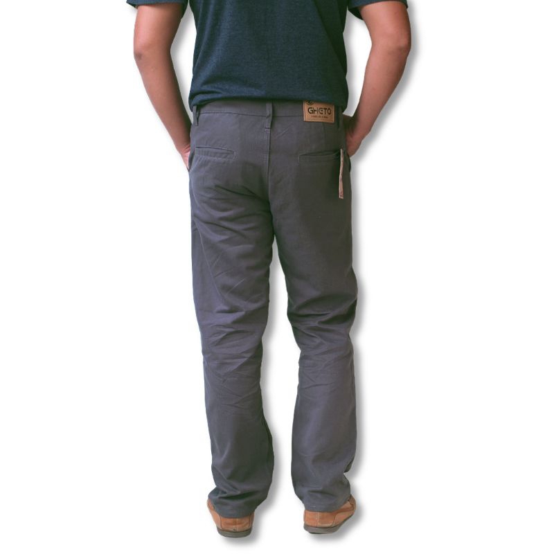 Celana Chino standar original Gheto Dark grey