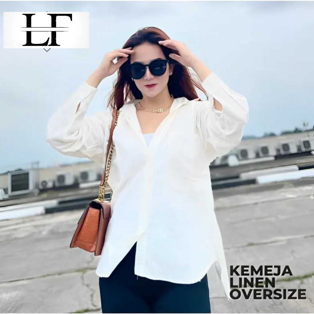 Kemeja Wanita Oversize Linen - Olivia Shirt