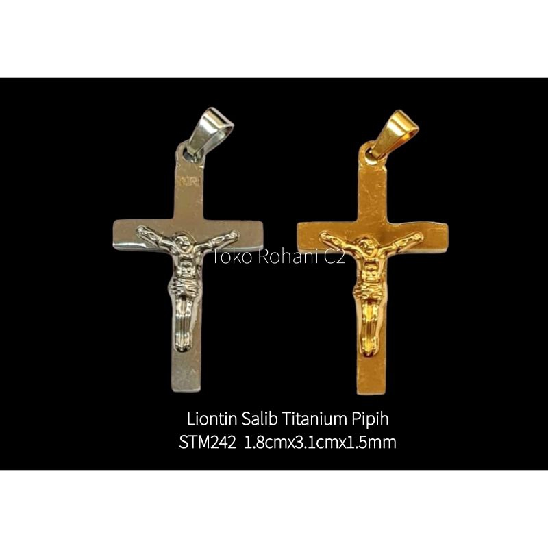 Liontin Salib Titanium Pipih STM242 - Liontin Salib - Liontin Salib Titanium